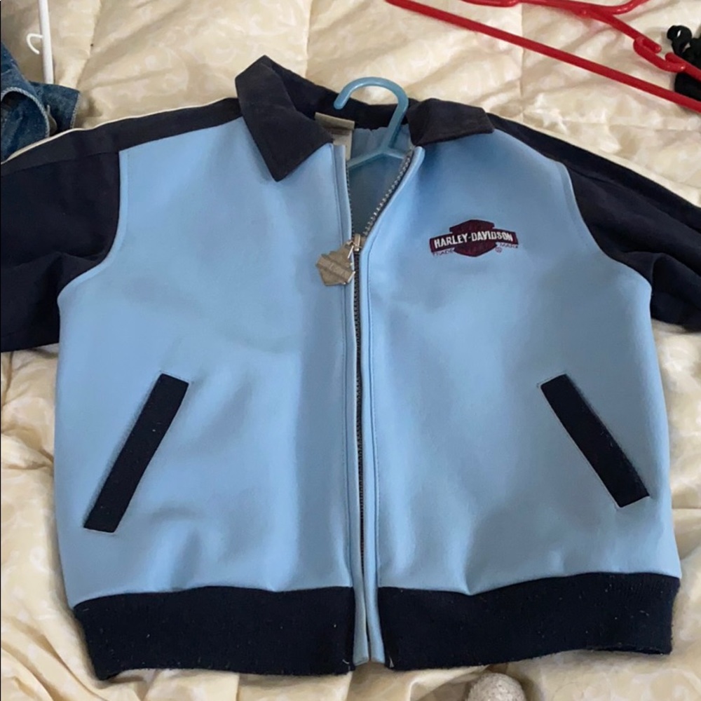Baby boy biker jacket from Harley Davidson.